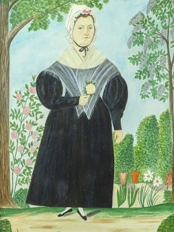 Artwork by Evelyn S. Dubiel, (2) folk art watercolors. Frames overall 12" x 9 1/2". Provenance: Descendant of the artist., Made of watercolors