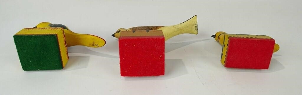 Artwork by John Dubiel, Lot (3) John Dubiel bird carvings. Tallest 5 1/2" Ht.., Made of carvings