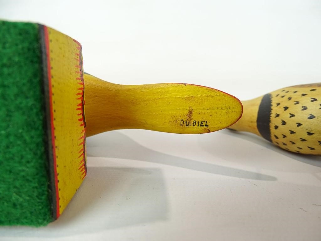 Artwork by John Dubiel, Lot (3) John Dubiel bird carvings. Tallest 5 1/2" Ht.., Made of carvings