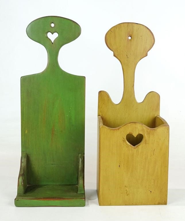 Artwork by John Dubiel, Lot (2) John Dubiel made candle boxes. Tallest 16" Ht.., Made of candle boxes