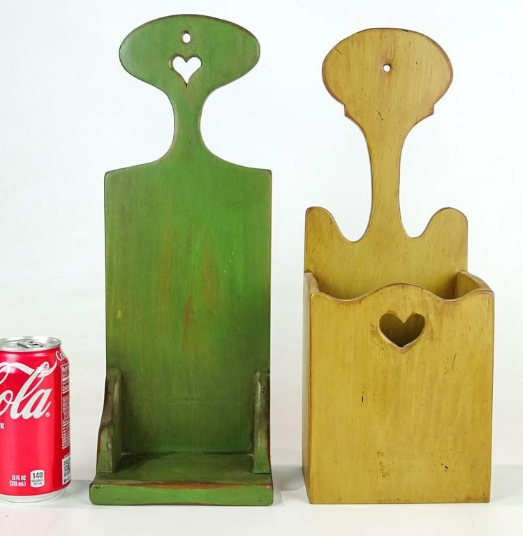 Artwork by John Dubiel, Lot (2) John Dubiel made candle boxes. Tallest 16" Ht.., Made of candle boxes