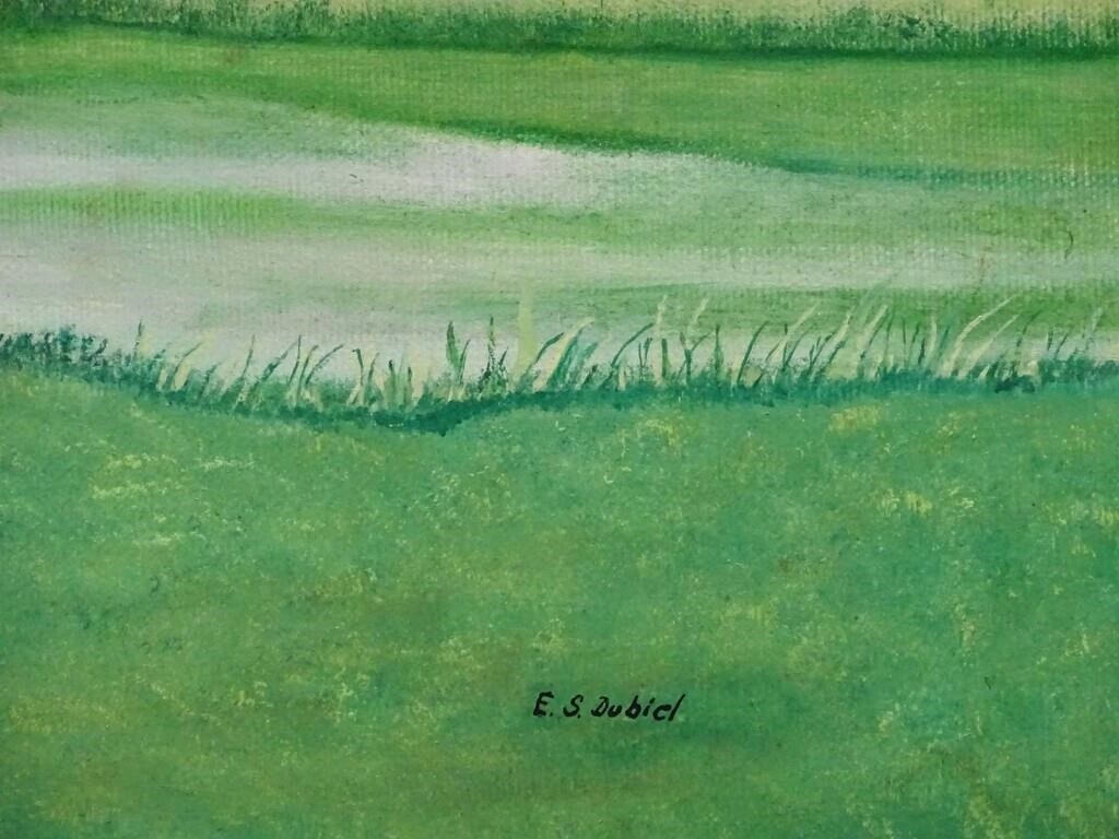 Artwork by Evelyn S. Dubiel, Red Barn in the Berkshires", Made of oil on canvas