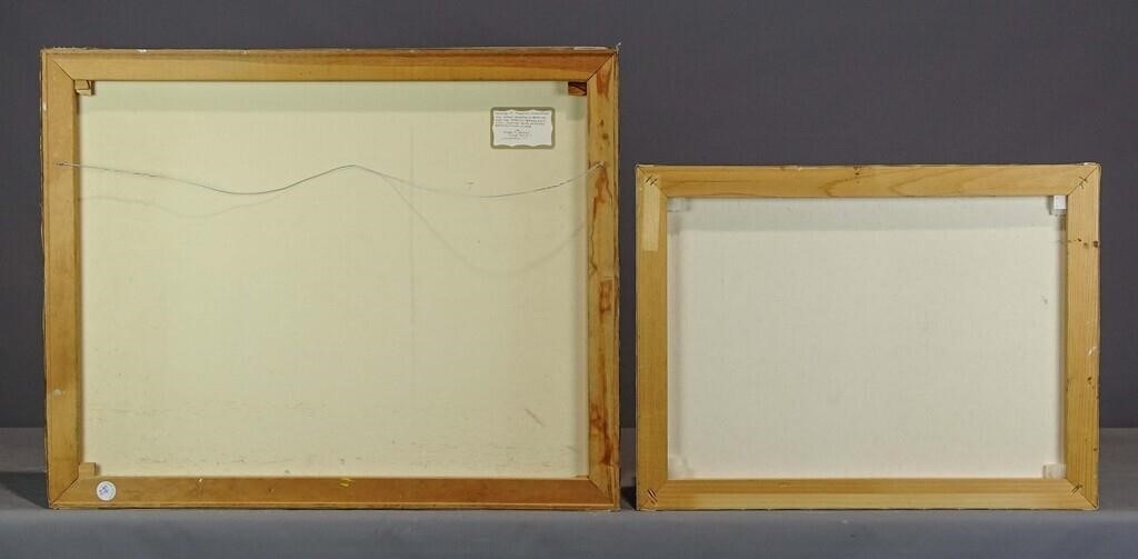 Artwork by Evelyn S. Dubiel, (2) unframed landscapes. 24" x 30 1/2" and 18" x 24". Oil on canvas. Provenance: Descendant of the artist., Made of Oil on canvas