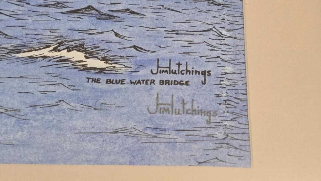 Artwork by Jim Hutchings, " The Bluewater Bridge Sarnia "