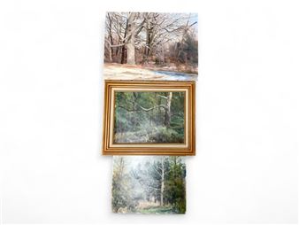 Three Fritz Hoffman Oil Painting Paintings measure 16” x 12 - Fritz Hoffman