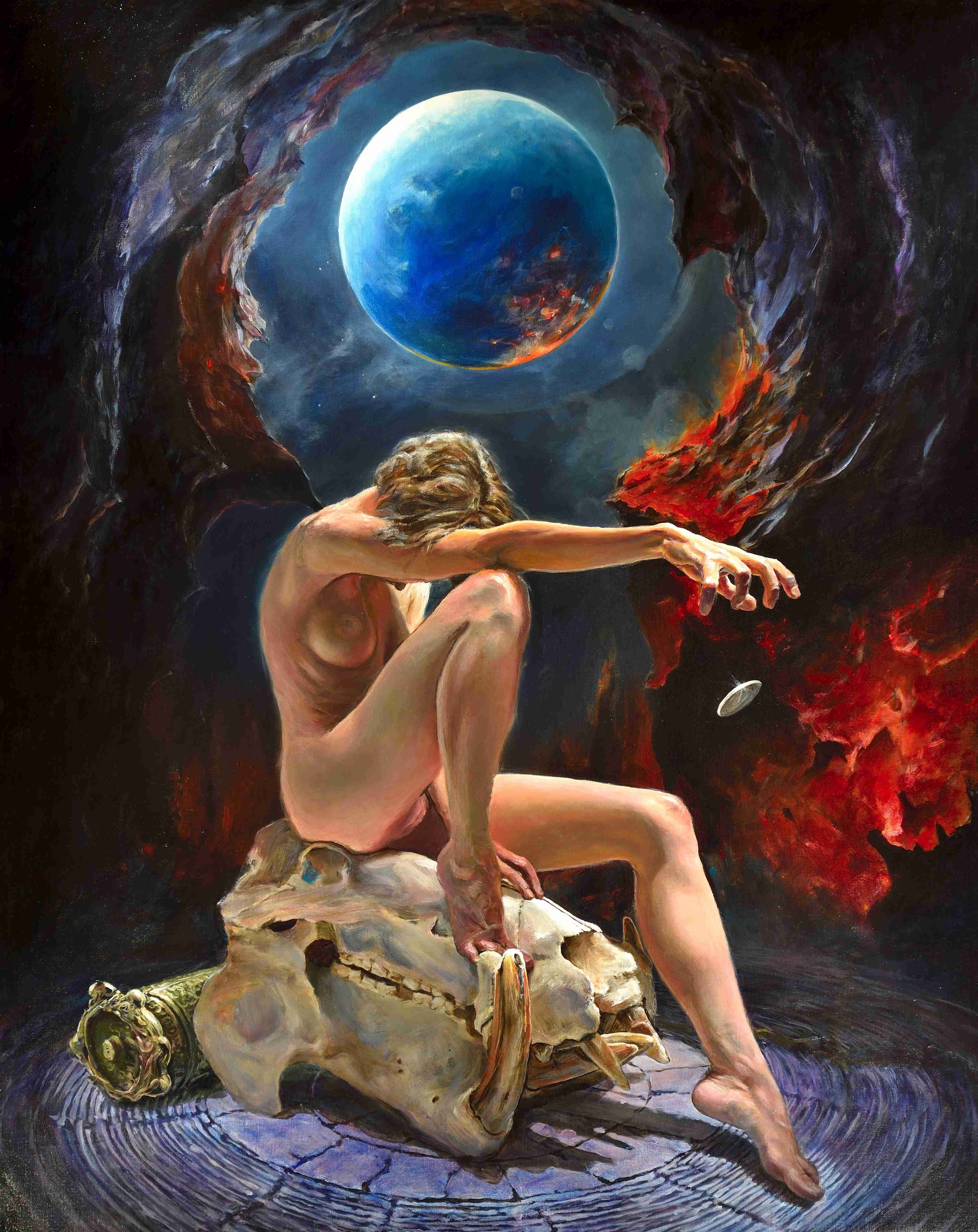 Artwork by Marek Szczepaniak, Oracle, Made of watercolors, oils and acrylics