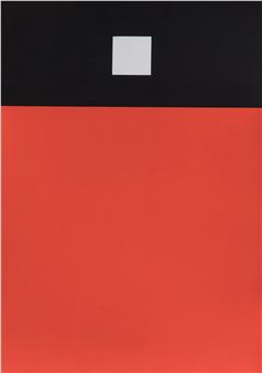 Untitled in Red and Navy - Aurélie Nemours