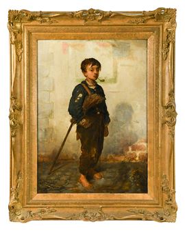 Study of a young chimney sweep smoking a pipe - Paul Hagelstein