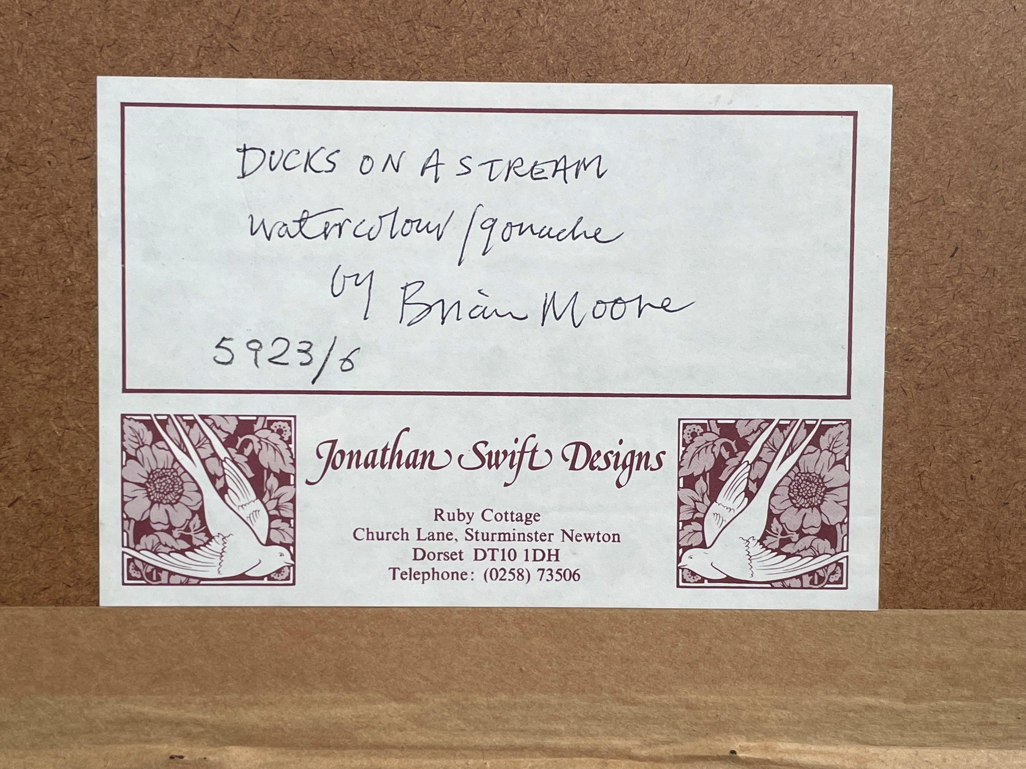 Artwork by Brian Moore, Duck study, Made of watercolour