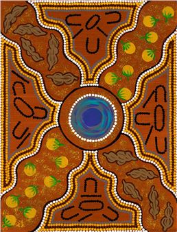 Tribal Women Gathering Bush Tucker for the Desert - Thea Nungara