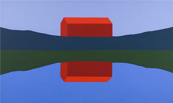 Red Barn Reflected by Charles Pachter, dated 1988