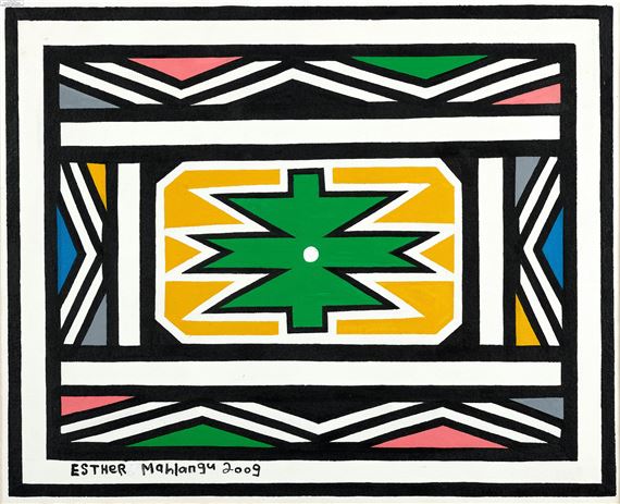 Ndebele Abstract by Esther Mahlangu, 2009