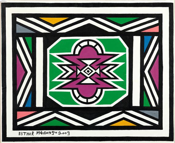 Ndebele Abstract by Esther Mahlangu, 2009