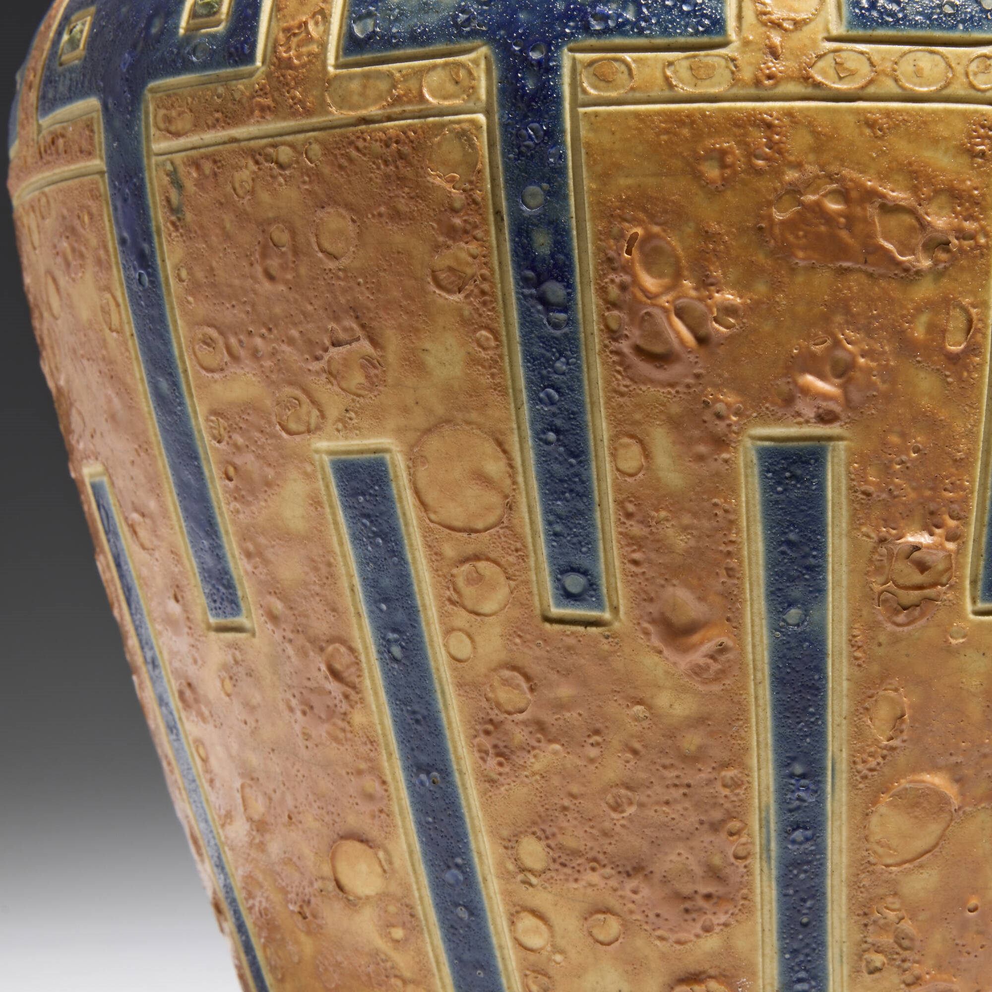 Frederick Hurten Rhead | Rare and Large vase with stylized geometric ...