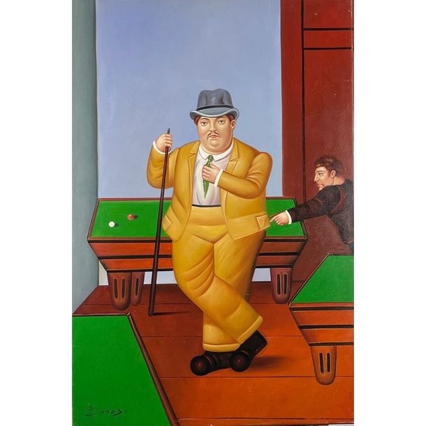 Artwork by Thea Bokosa, AU BILLARD, Made of oil on canvas