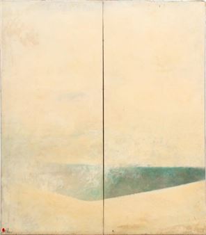 Setsuya Kotani Abstract Composition Diptych Oil - Setsuya Kotani