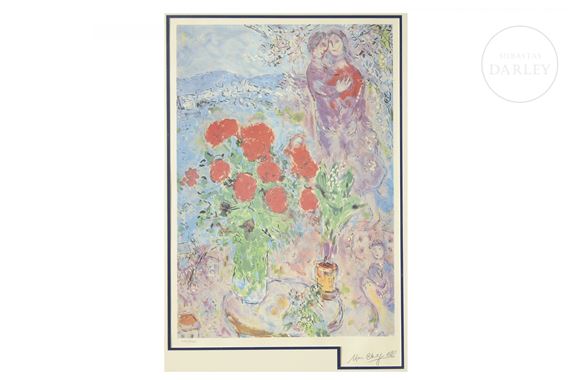 Marc Chagall | Red Bouquet | MutualArt