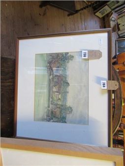 E OWEN JENNINGS COTSWOLDS WATERCOLOUR - Edgar Owen Jennings