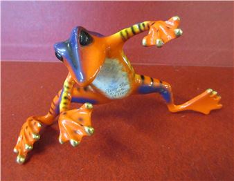 METAL AND ENAMEL FROG SIGNED BARRY STEIN - Barry Stein