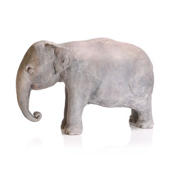 a stoneware elephant of recent manufacture modelled in a standing position - Zoe Whiteside