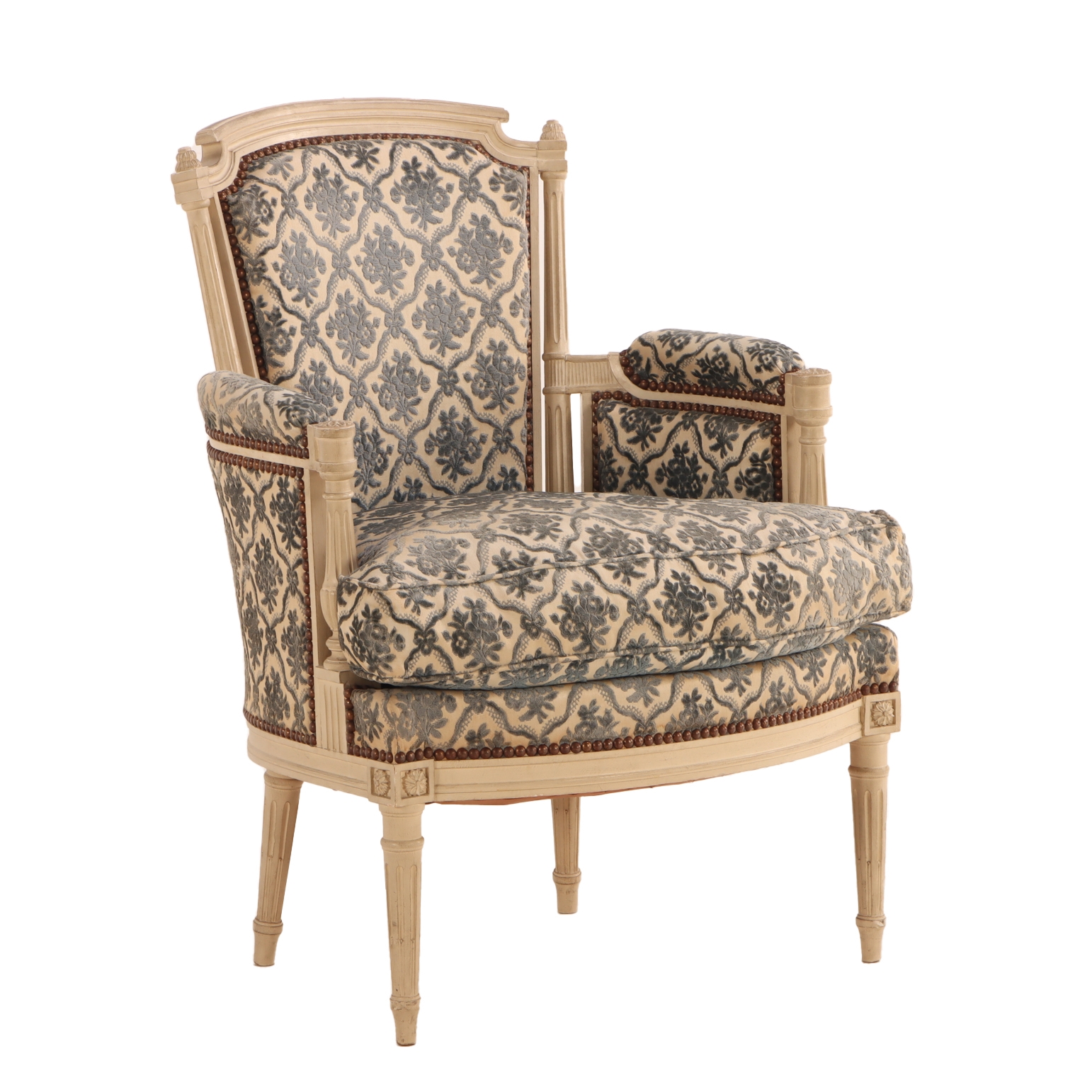 Ed French | Painted French Louis XVI style closed arm chair (Circa 1940 ...