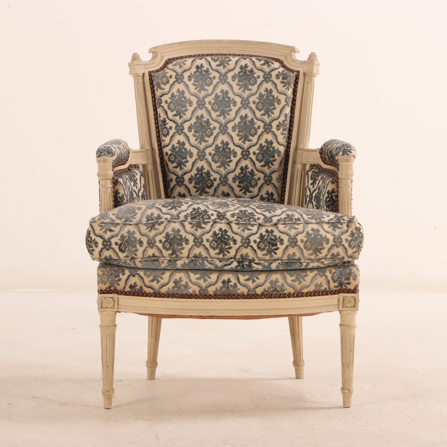 Ed French | Painted French Louis XVI style closed arm chair (Circa 1940 ...