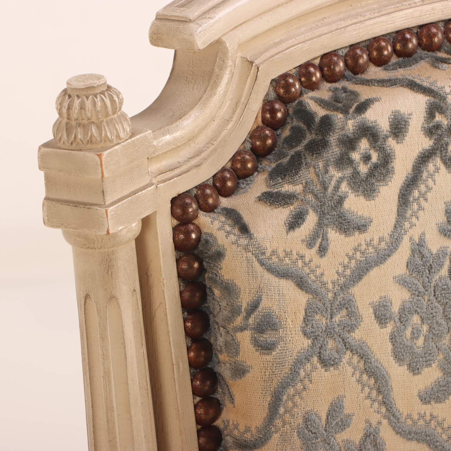 Ed French | Pair painted French Louis XVI style open arm chairs (Circa ...