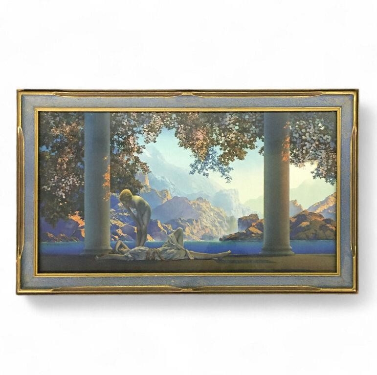 Artwork by Maxfield Parrish, Maxfield Parrish Print, Daybreak, Made of Glass