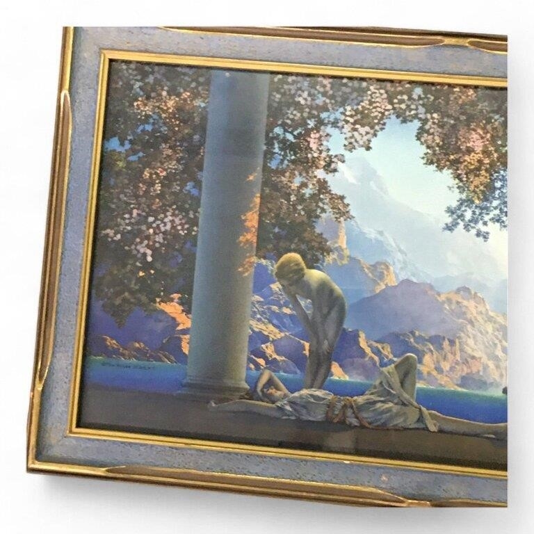 Artwork by Maxfield Parrish, Maxfield Parrish Print, Daybreak, Made of Glass