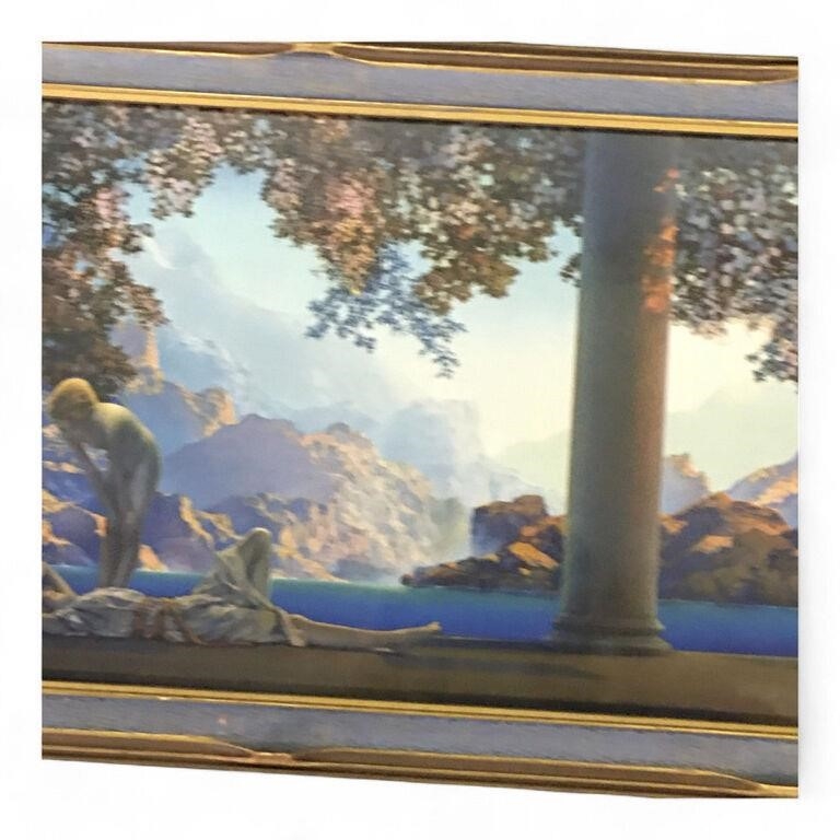 Artwork by Maxfield Parrish, Maxfield Parrish Print, Daybreak, Made of Glass