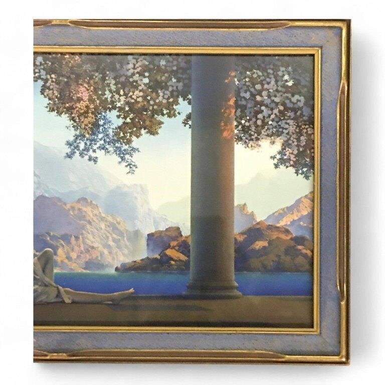 Artwork by Maxfield Parrish, Maxfield Parrish Print, Daybreak, Made of Glass