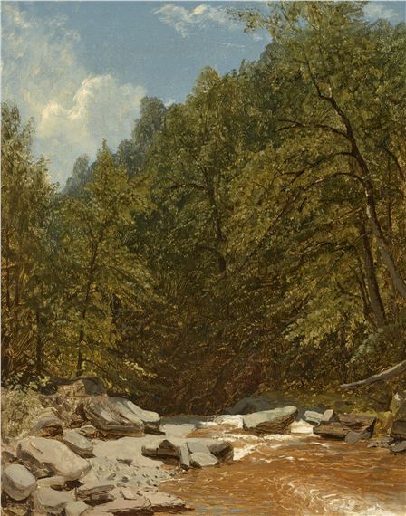 Rocks and Brook in the Catskills by Sanford Robinson Gifford, Painted circa 1845-1846