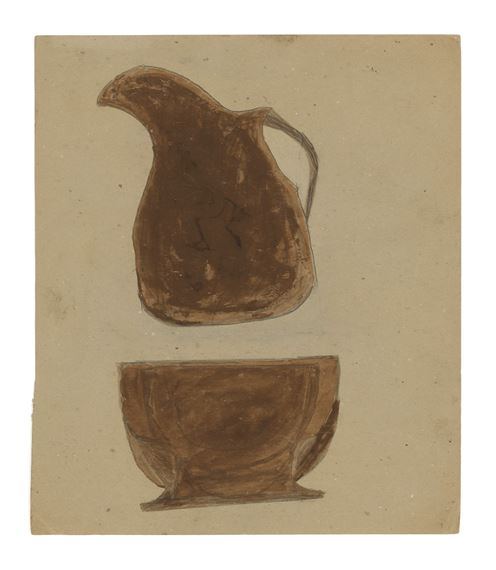 UNTITLED (PITCHER AND BOWL) by Bill Traylor, Painted circa 1939-1942
