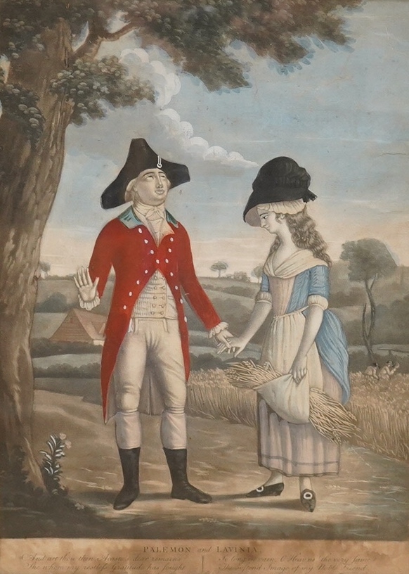 Artwork by Robert Sayer, J. Bennett, ‘Palemon and Lavinia’, Made of hand coloured engraving