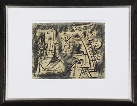 Artwork by Willi Baumeister, Ritzfiguren im Dialog, Made of chalk drawing