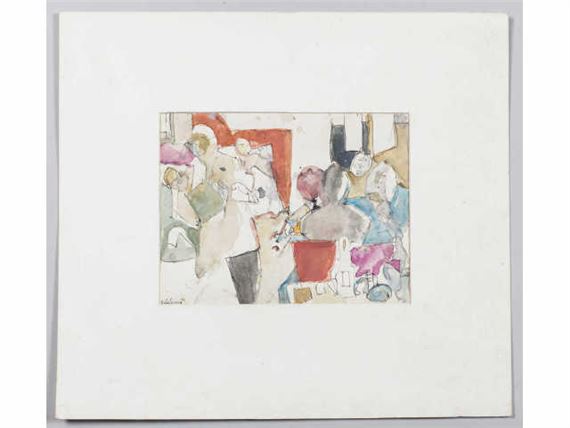 Jean Edelmann | Jean Edelmann (1916-2008). Terrasse de café. Encre et ...