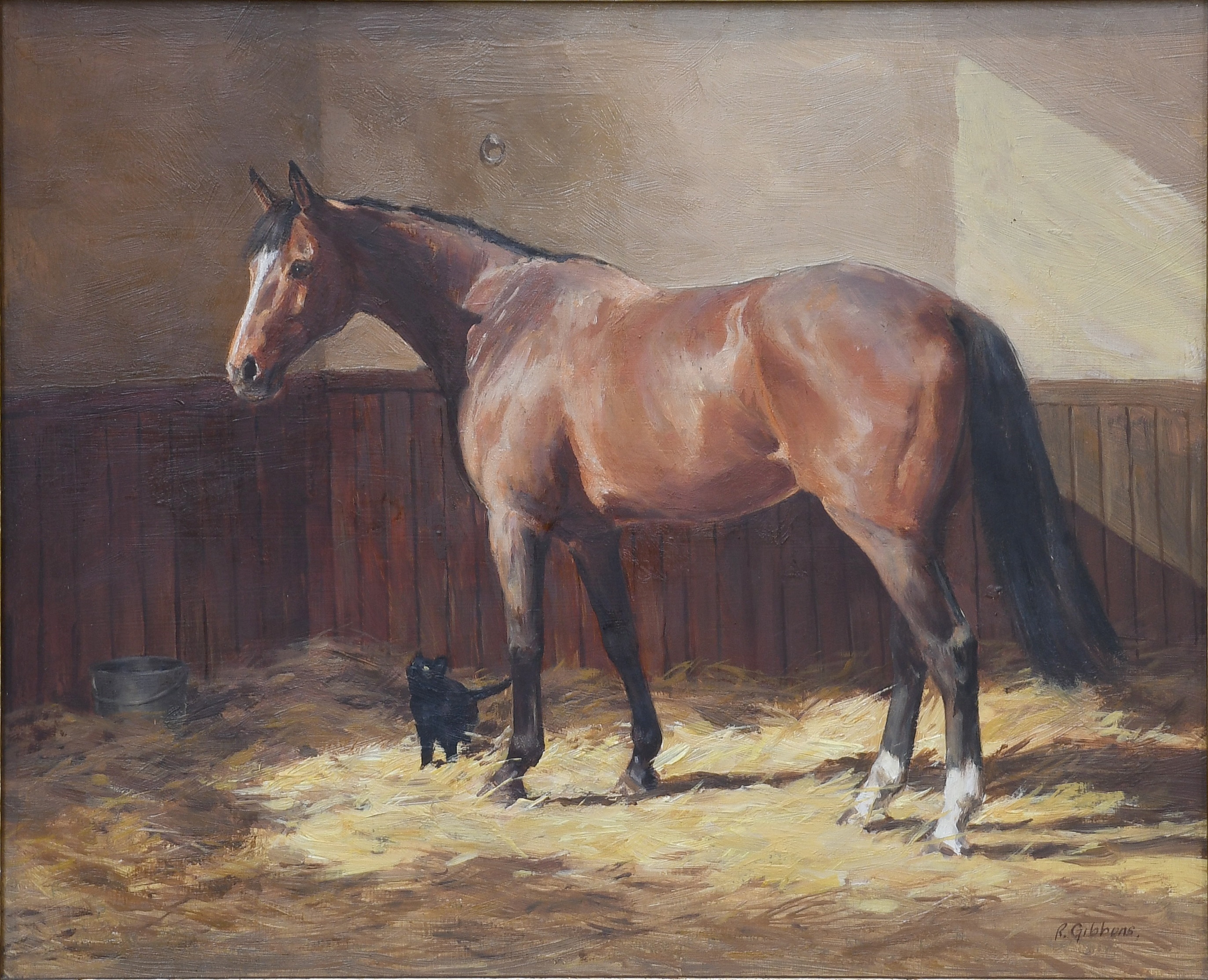Artwork by Ruth Gibbons, Companions, Made of oil on board