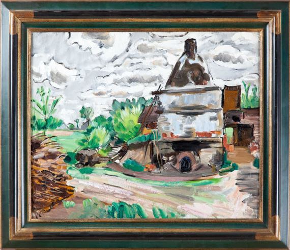 Maurice MARINOT (1882-1960). Le four à briques de Villachoux, 1946. Huile sur toile. Signée en by Maurice Marinot, 1946