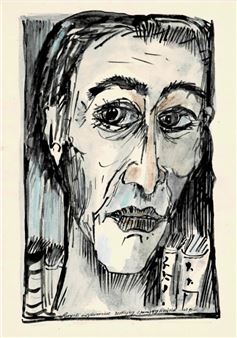 Paryski antykwariusz zerkajacy spomiędzy książek , 1995 - Andrzej Maziarski