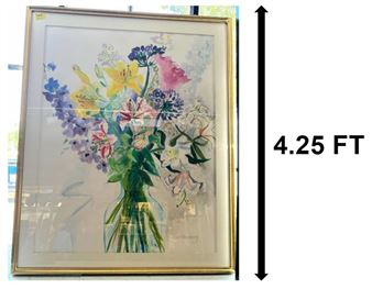 Judi Rotenberg Watercolor "Blue Vase - Judi Rotenberg