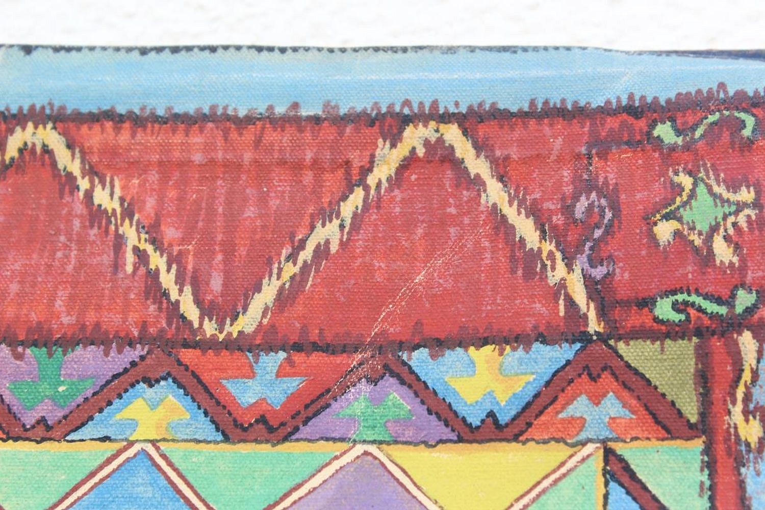 Artwork by William Relfe, William Relfe (20th C) USA, Canvas Tapestry, Made of Canvas Tapestry Painting, on hanging rod