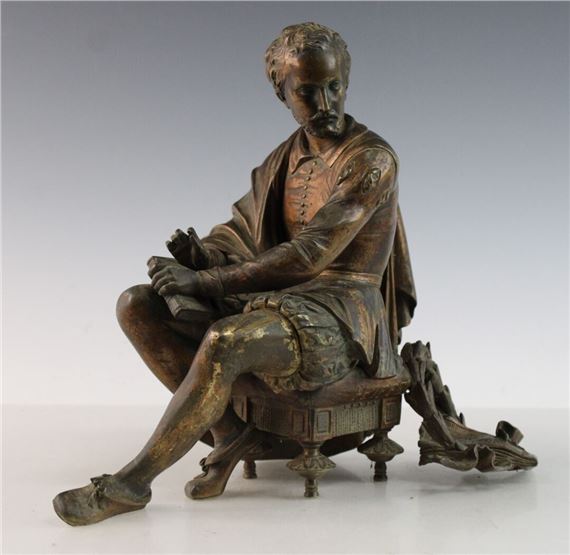 趣楽】 西洋美術 ブロンズ Auguste Joseph Peiffer 「BOYER」 高