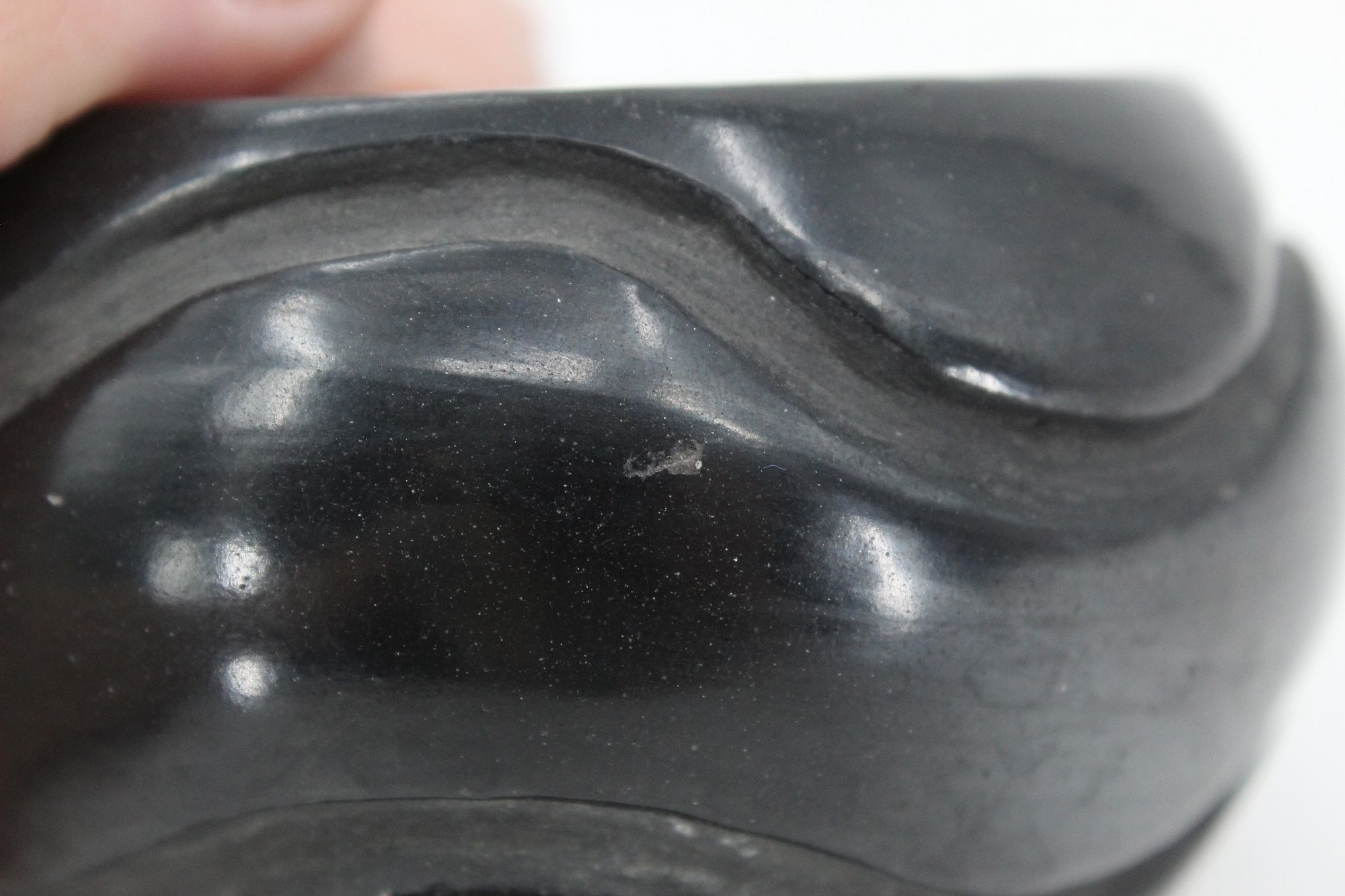 Artwork by Santa Clara Pueblo, 2) Vintage Signed Carved Santa Clara Pueblo Bowls, Made of Pottery