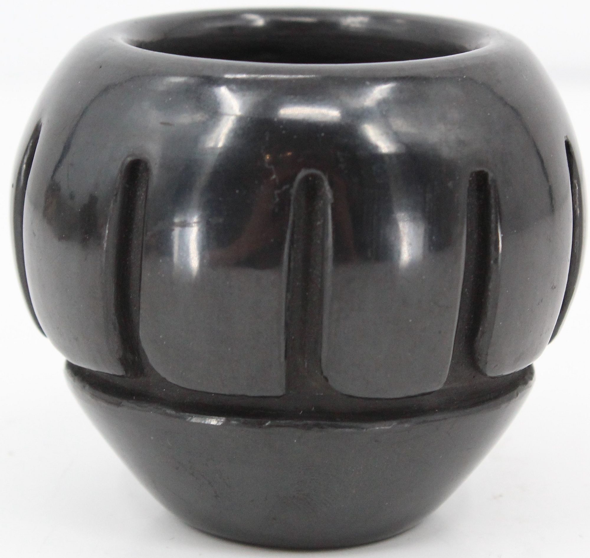 Artwork by Santa Clara Pueblo, 2) Vintage Signed Carved Santa Clara Pueblo Bowls, Made of Pottery