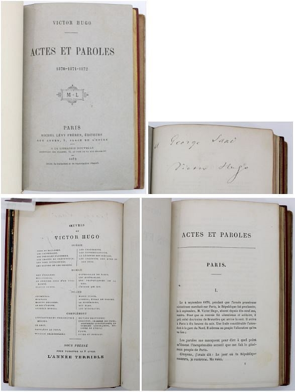 Victor Rojas | Book Signed By Victor Hugo To George Sand, Ruban B ...