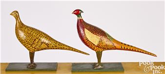 Russ Kinney carved pheasants - Russ Kinney