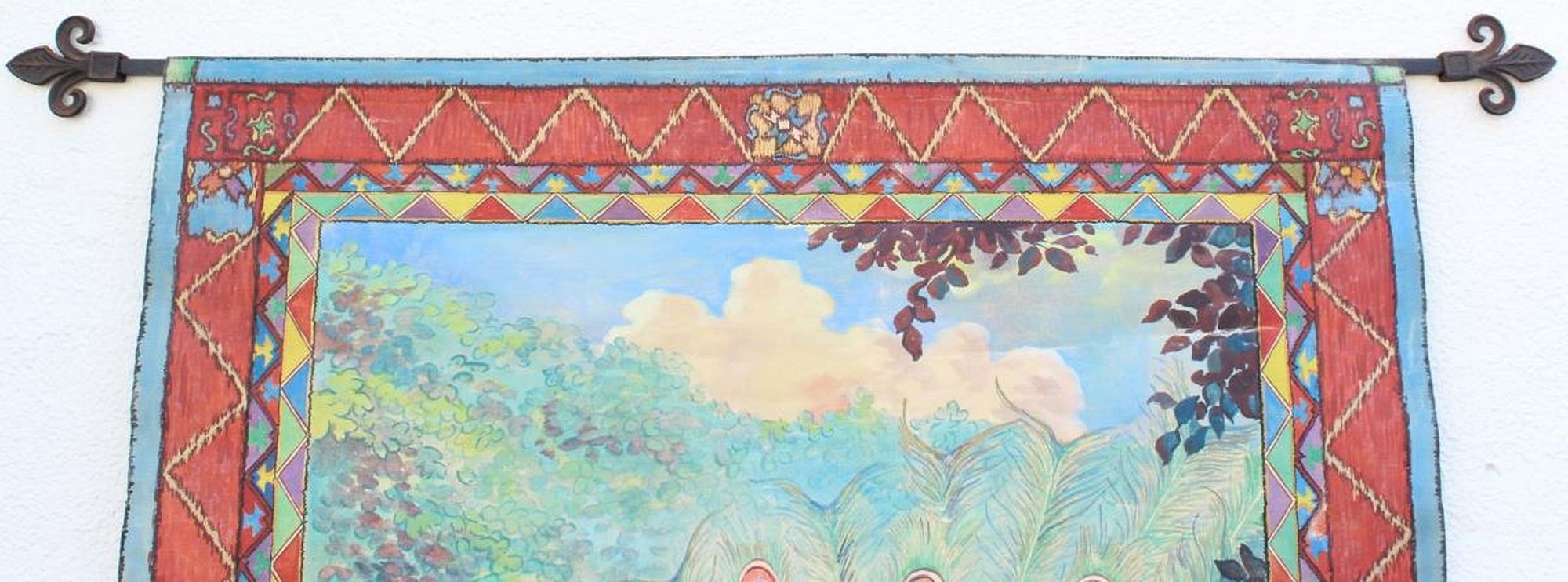 Artwork by William Relfe, William Relfe (20th C) USA, Canvas Tapestry, Made of Canvas Tapestry Painting, on hanging rod