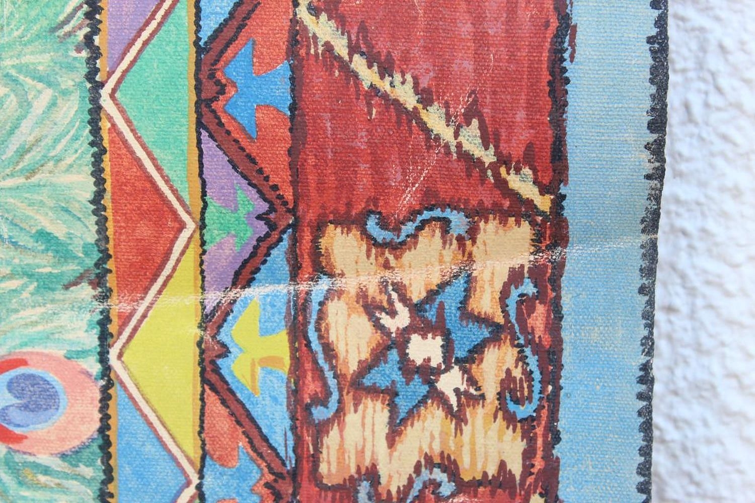 Artwork by William Relfe, William Relfe (20th C) USA, Canvas Tapestry, Made of Canvas Tapestry Painting, on hanging rod