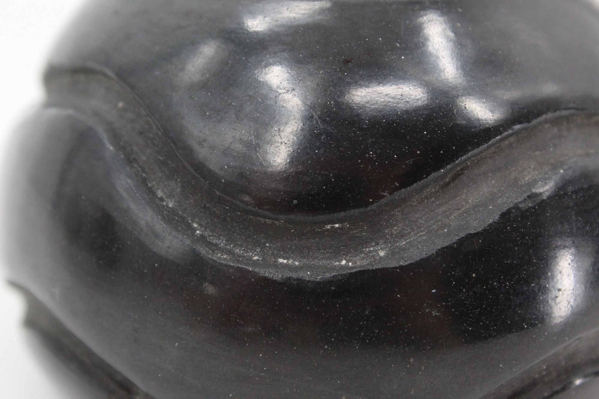 Artwork by Santa Clara Pueblo, 2) Vintage Signed Carved Santa Clara Pueblo Bowls, Made of Pottery