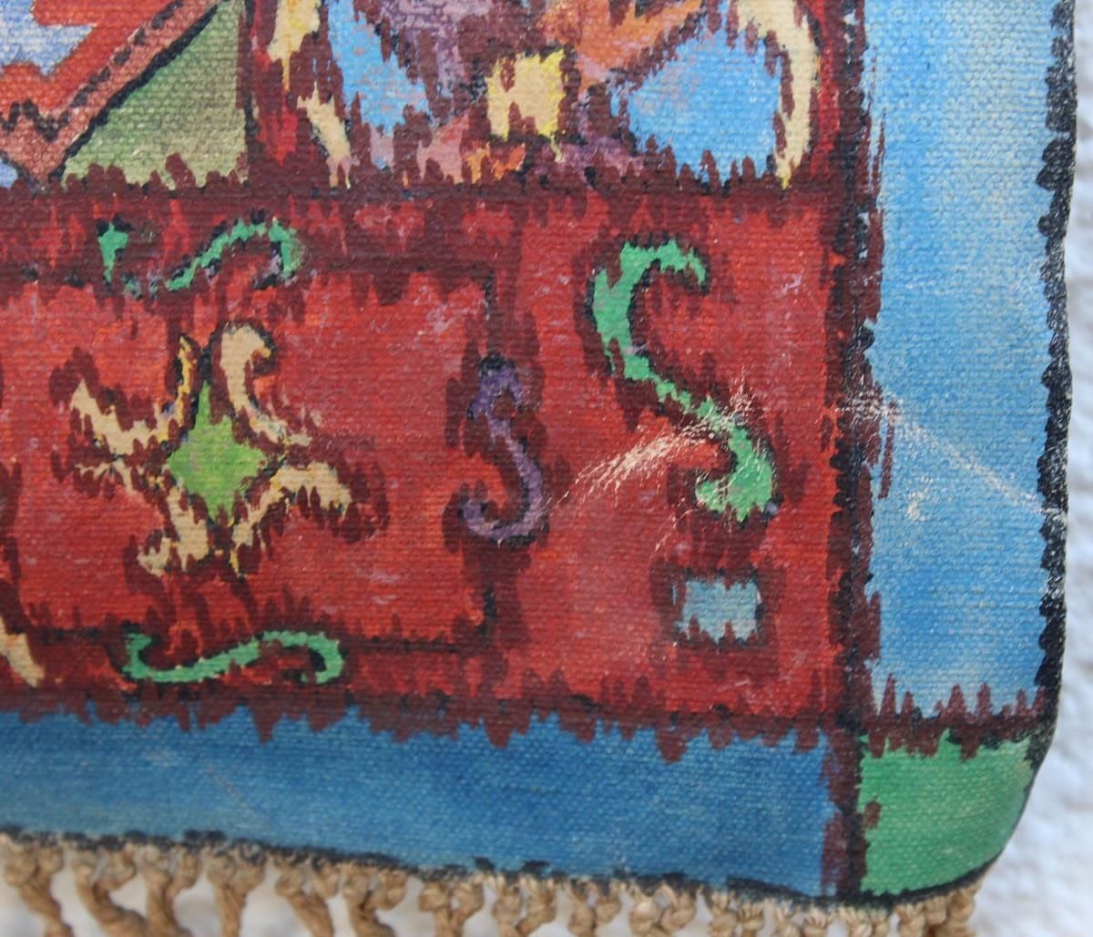 Artwork by William Relfe, William Relfe (20th C) USA, Canvas Tapestry, Made of Canvas Tapestry Painting, on hanging rod